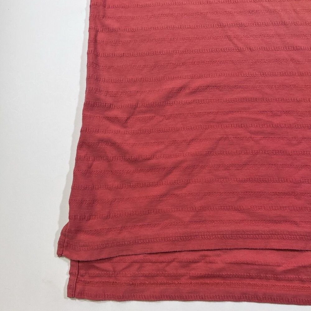 LL Bean 100% Cotton Short Sleeve Coral Textured Stripe Polo Golf Shirt Men's XL - Picture 2 of 9
